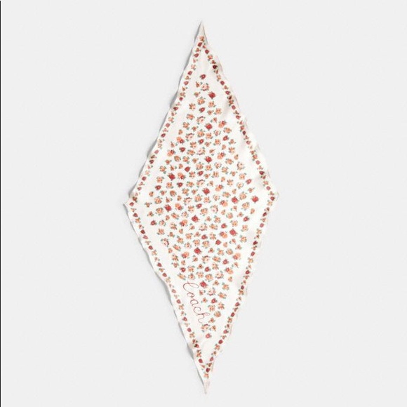Coach Essential Tea Rose Silk Diamond Scarf - Picture 2 of 5